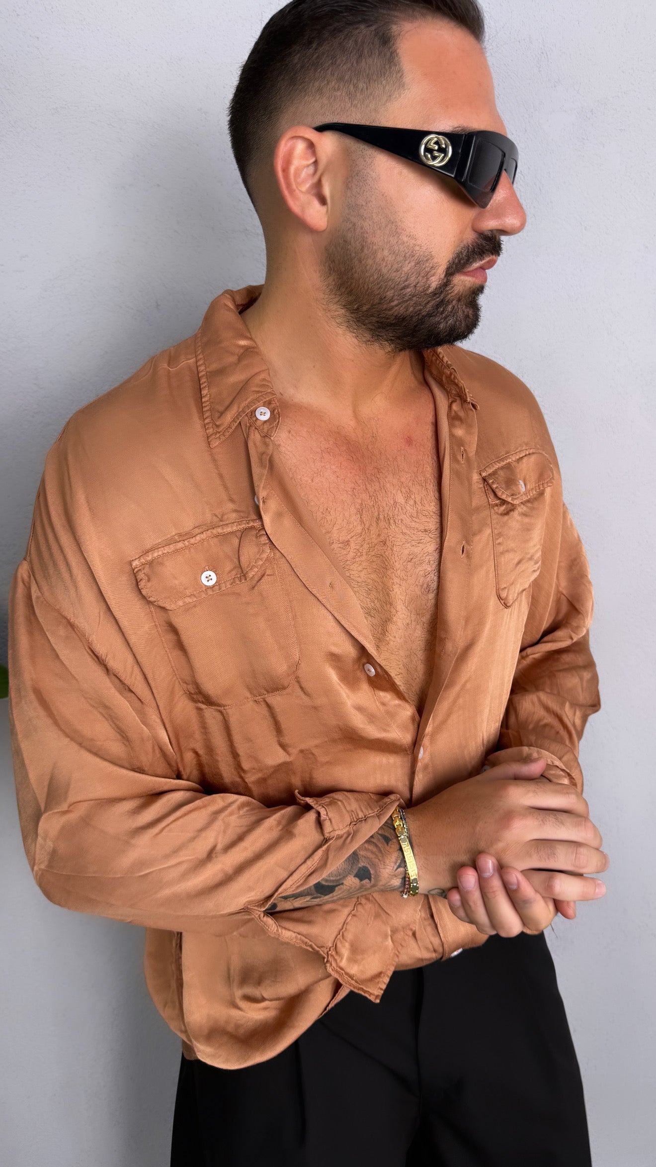 CAMICIA SATIN-MINIMAL COUTURE