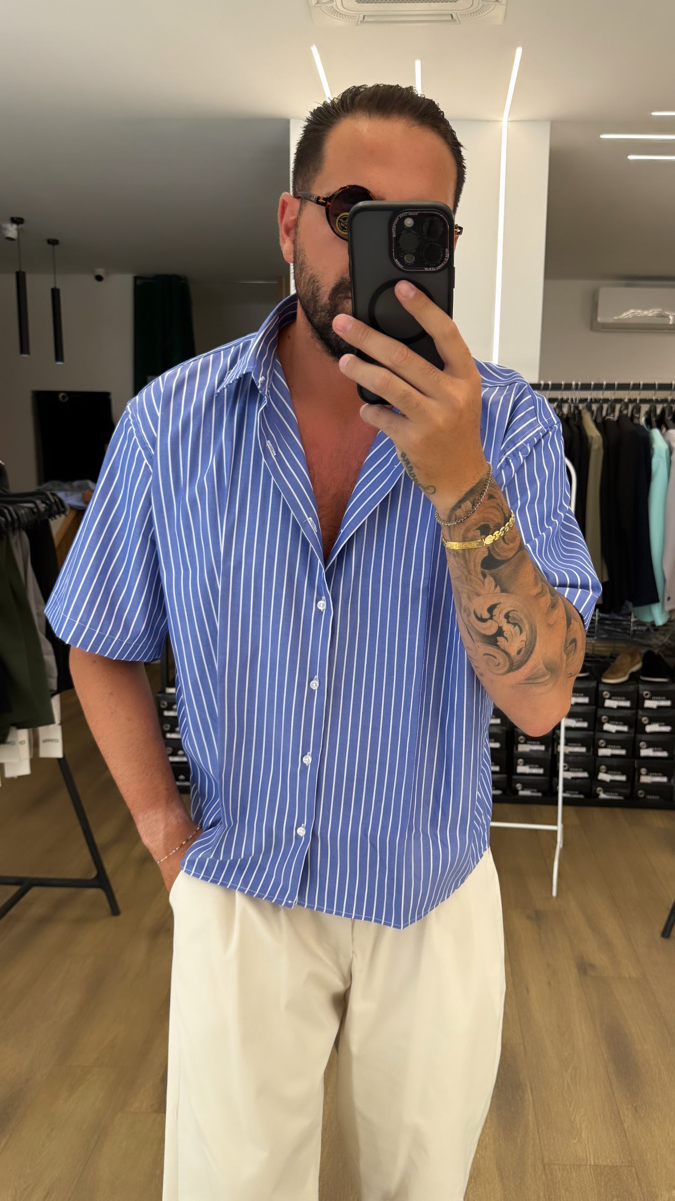 CAMICIA CROP SARTORIALE