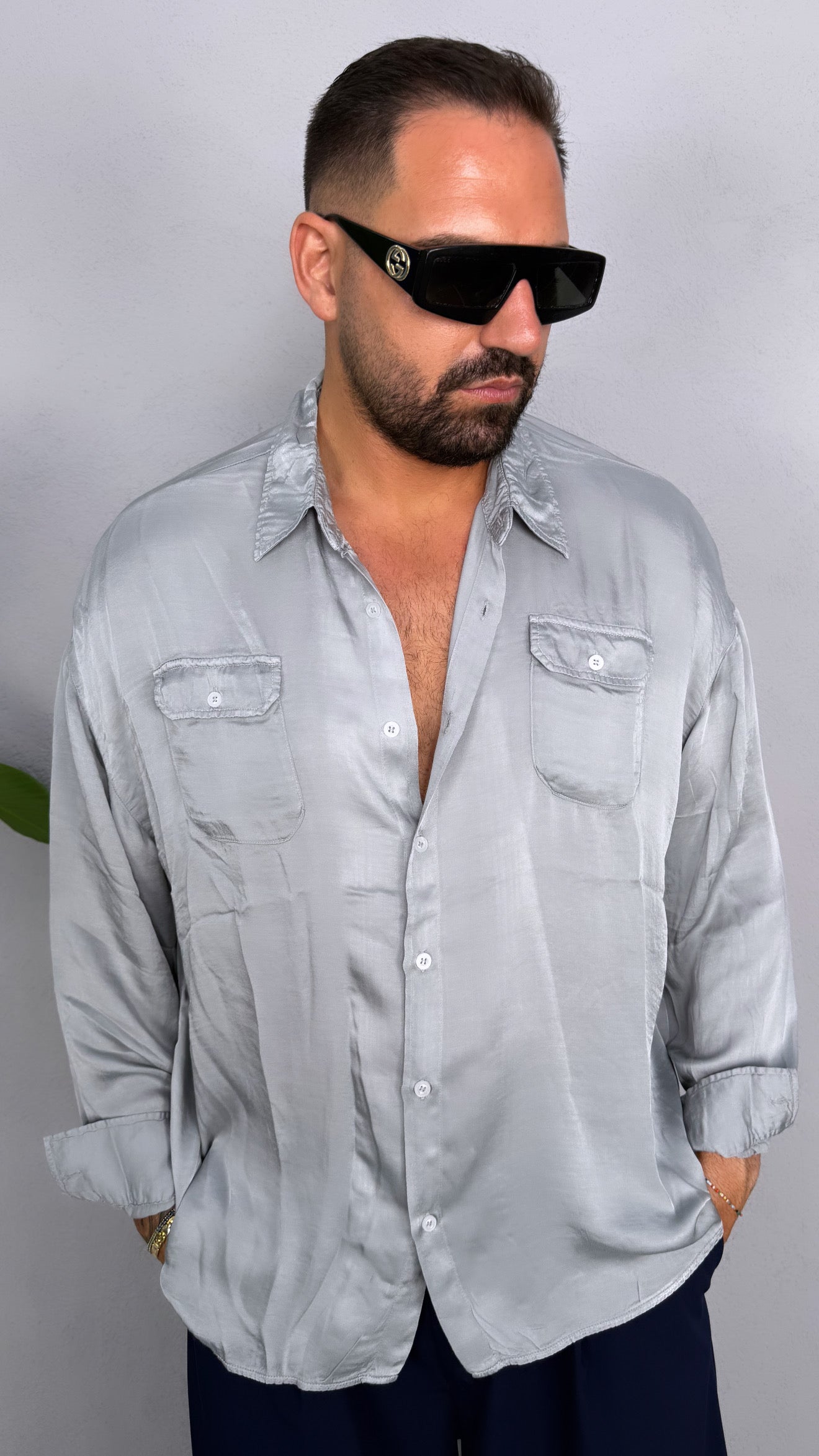 CAMICIA SATIN-MINIMAL COUTURE