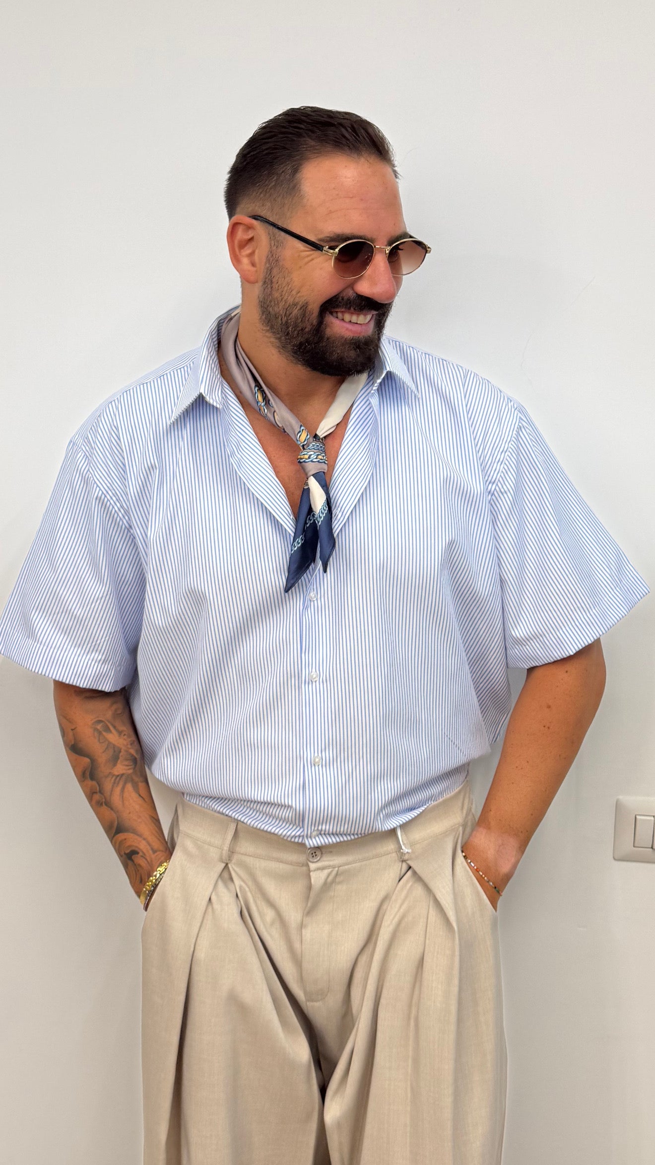 CAMICIA CROP SARTORIALE