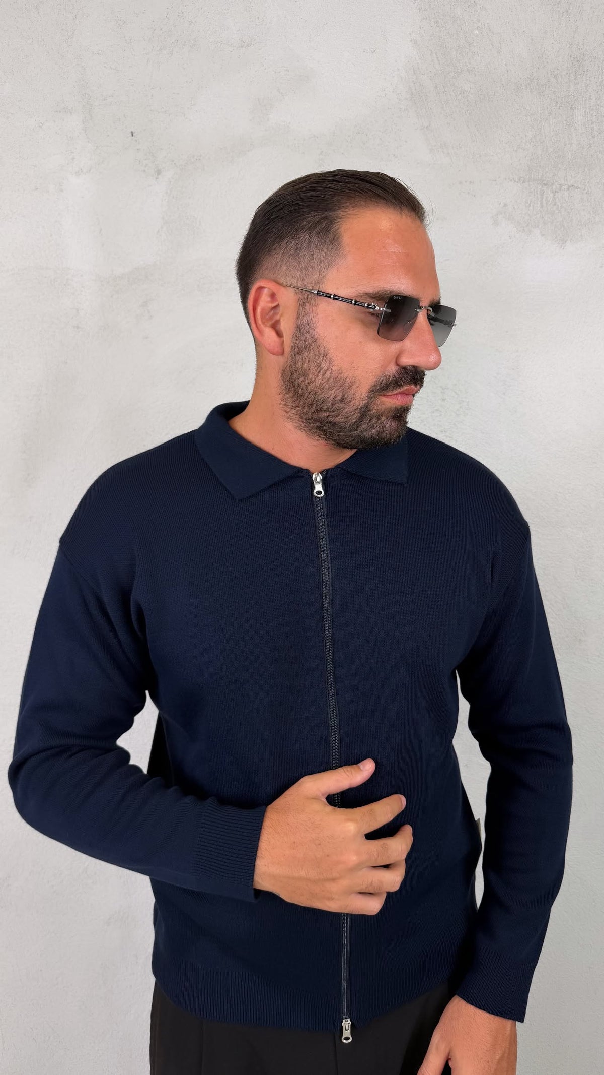CARDIGAN LISCIO ZIP