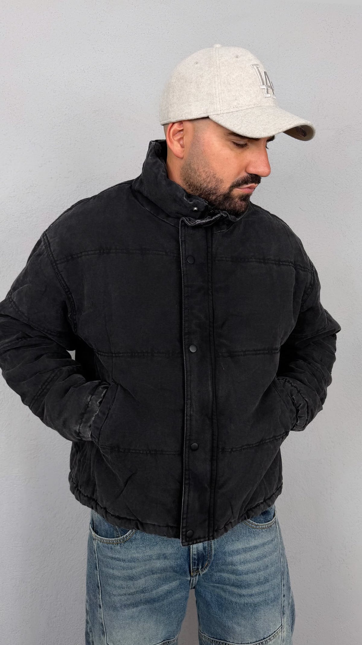 PUFFER DENIM WASHED