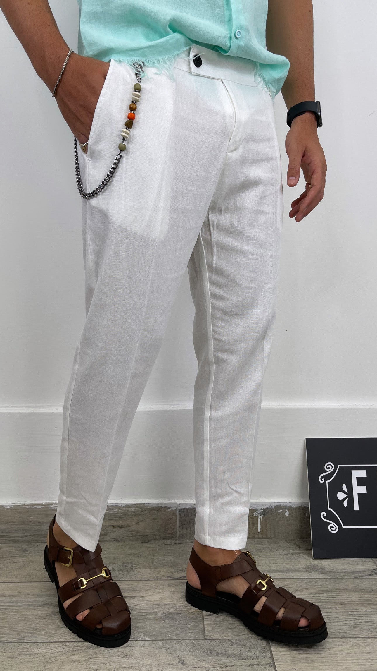 PANTALONE CAPRI IN LINO