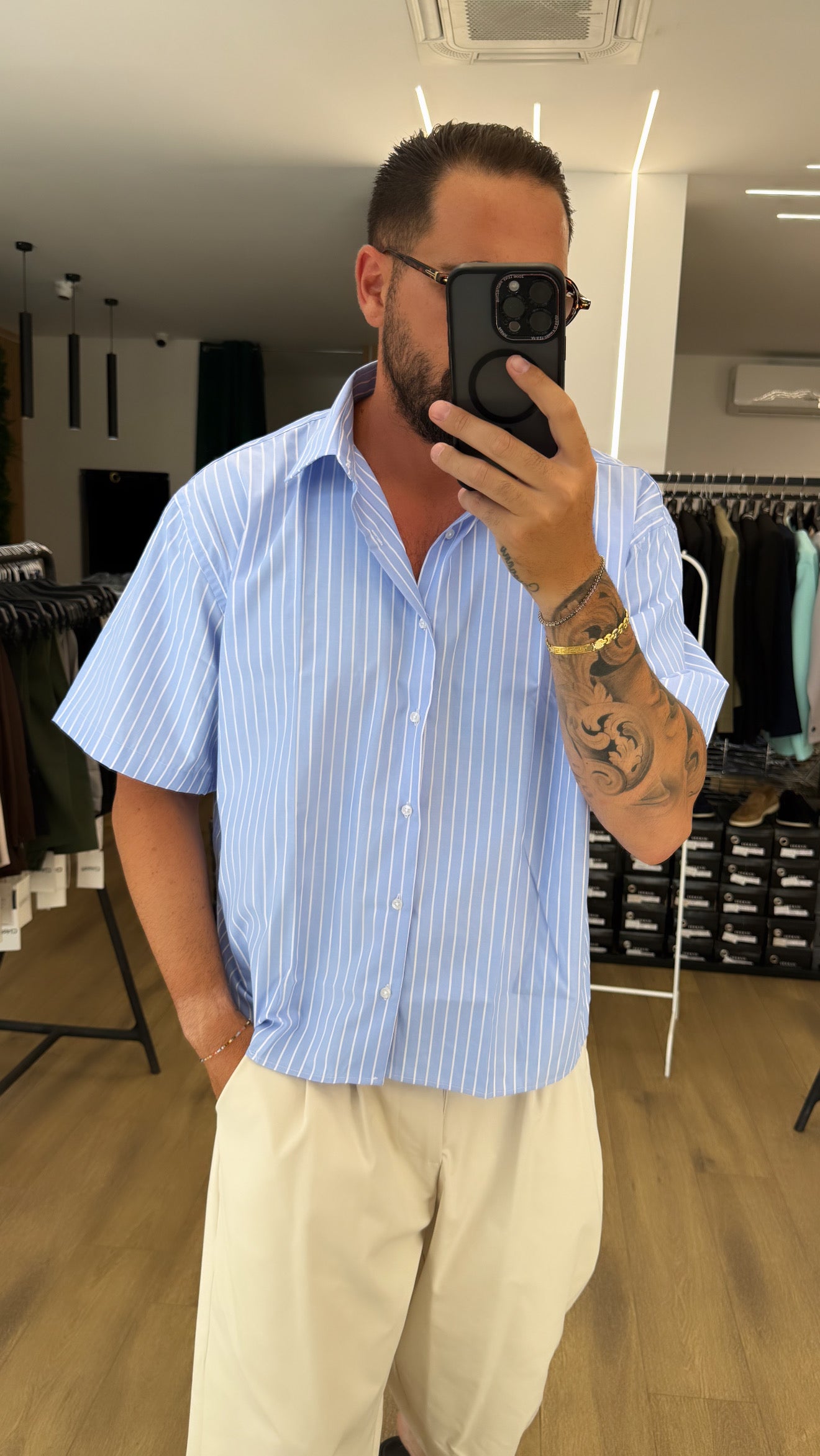 CAMICIA CROP SARTORIALE