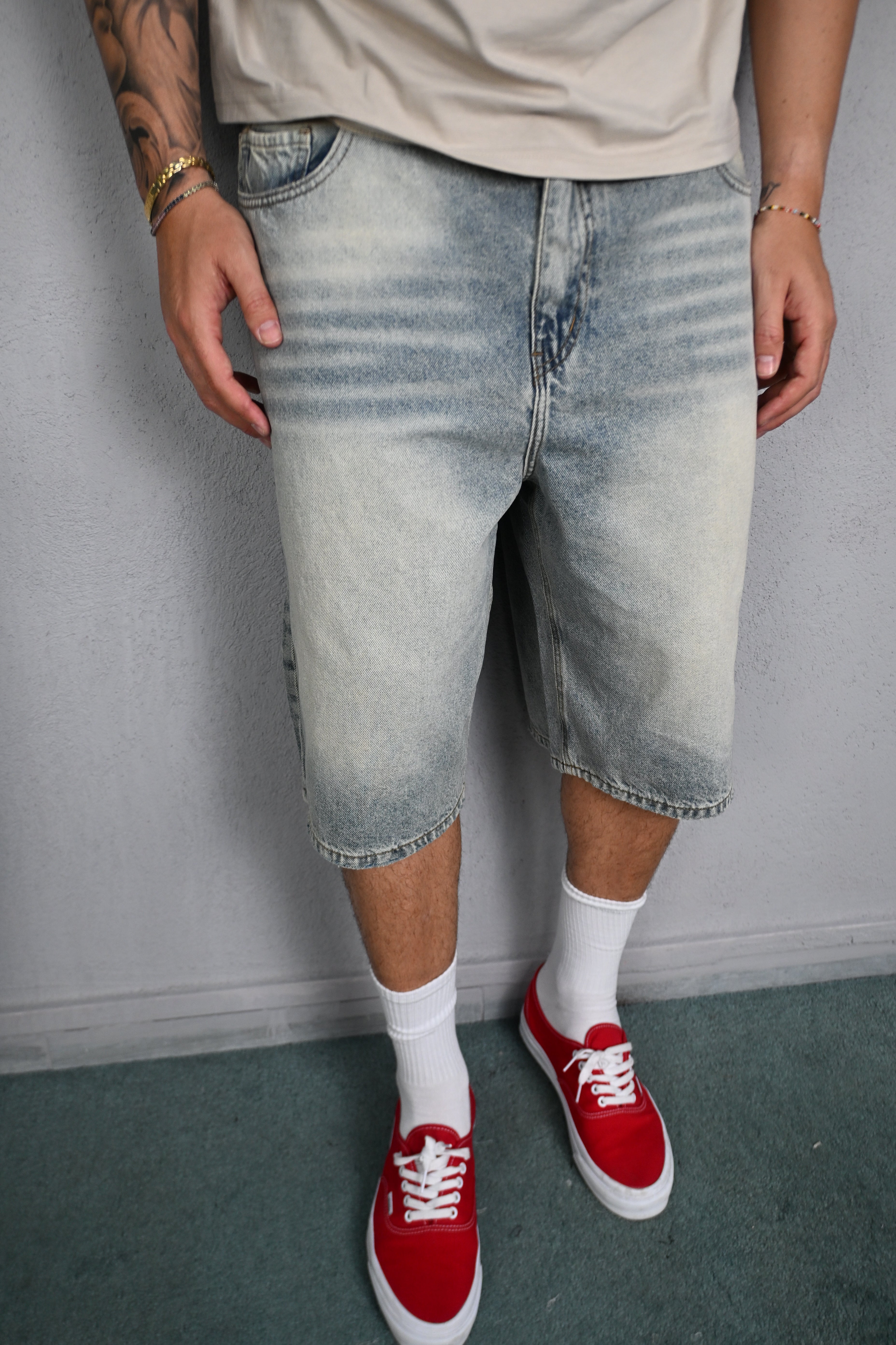 BERMUDA SABBIATO DENIM