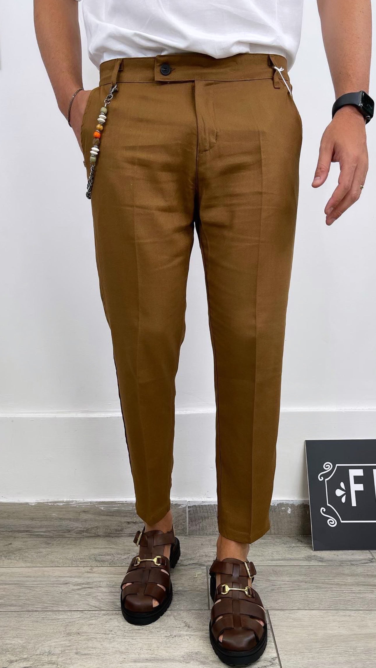 PANTALONE CAPRI IN LINO