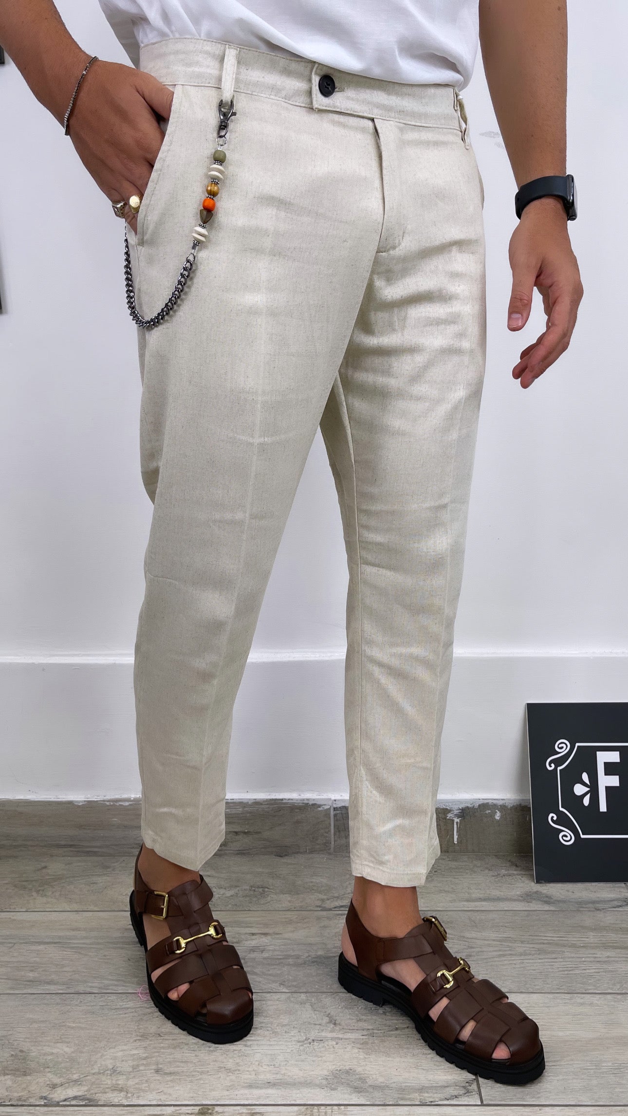 PANTALONE CAPRI IN LINO