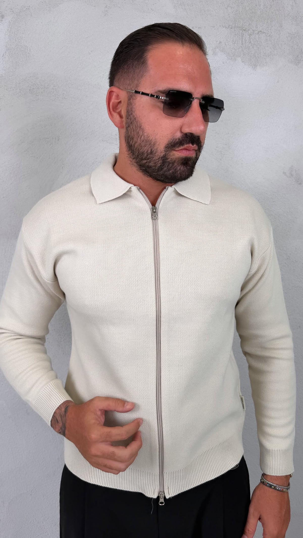 CARDIGAN LISCIO ZIP