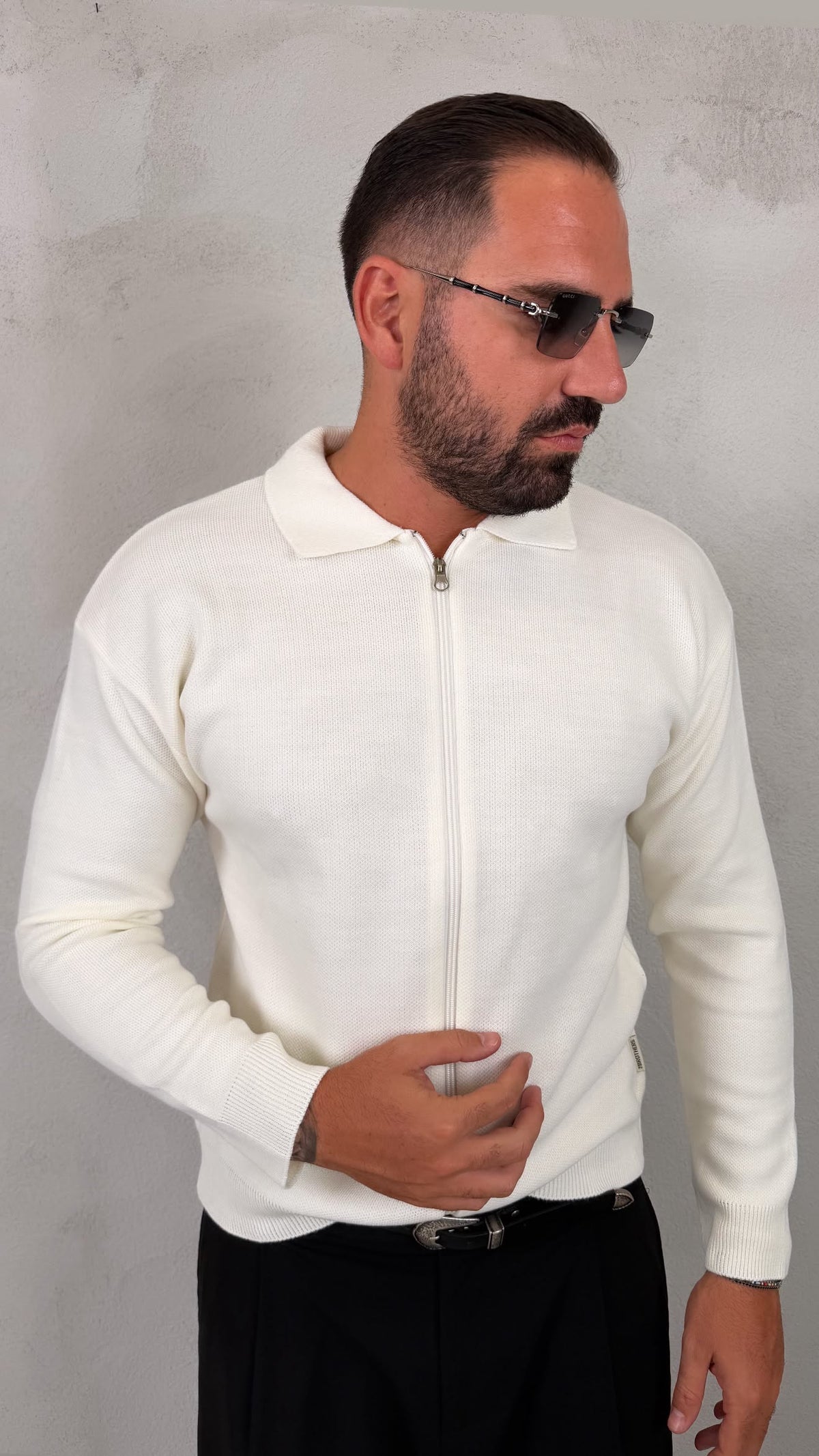 CARDIGAN LISCIO ZIP