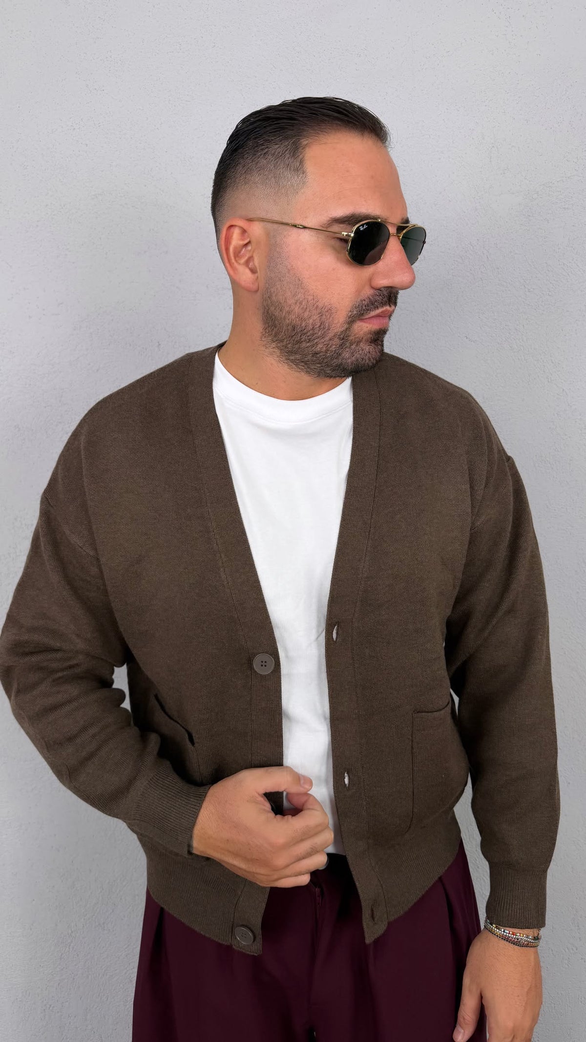 CARDIGAN BASIC CON TASCHE