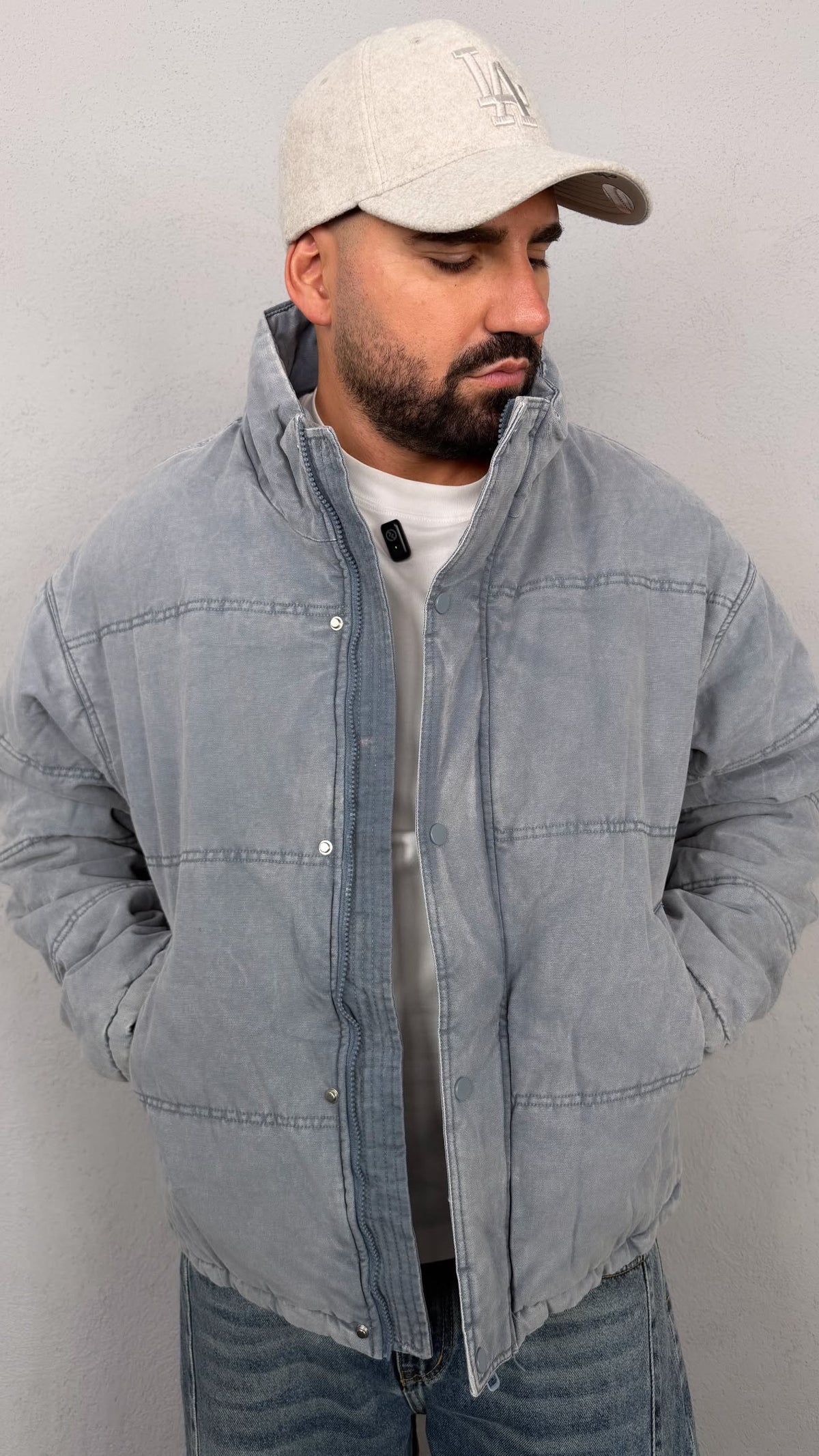 PUFFER DENIM WASHED